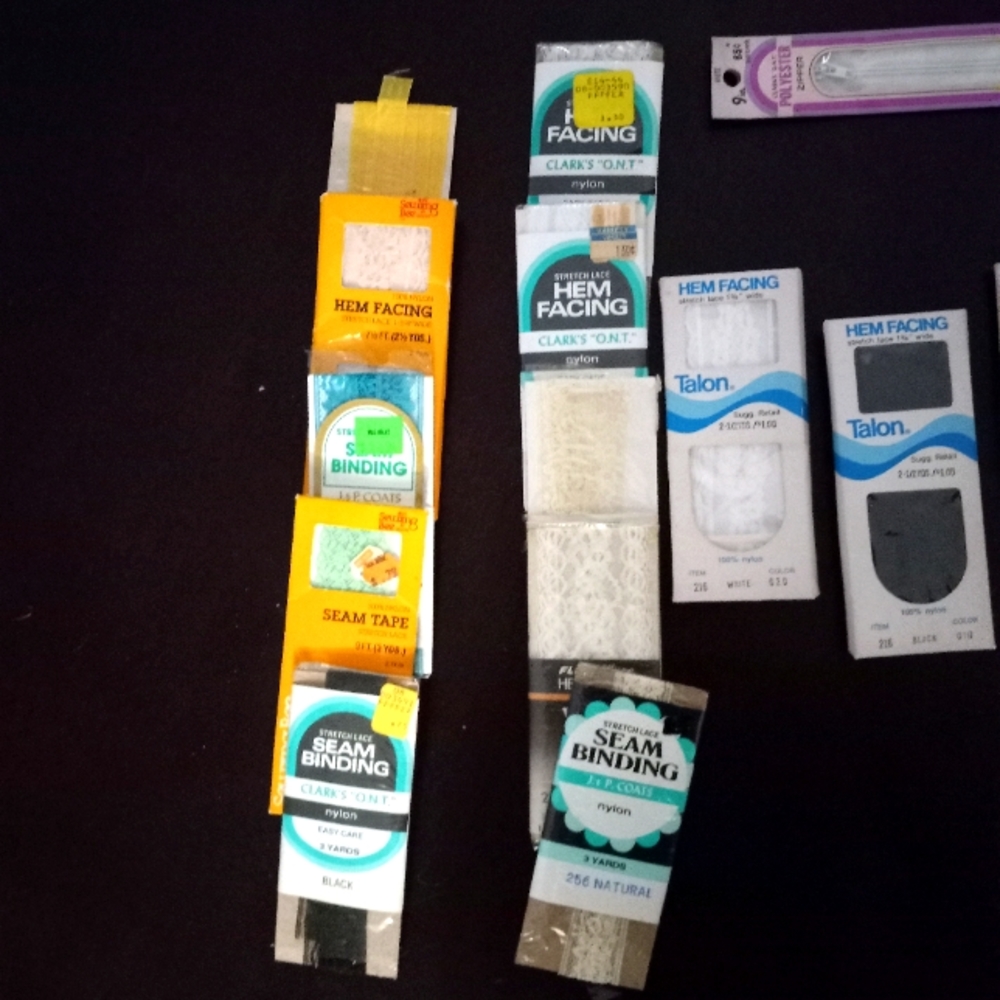 SEWING LOT of 16 PACKS of HEM FACING 7 Packs SEAM BINDING 6 BIAS TAPE 3 Vintage